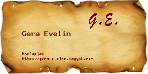 Gera Evelin névjegykártya